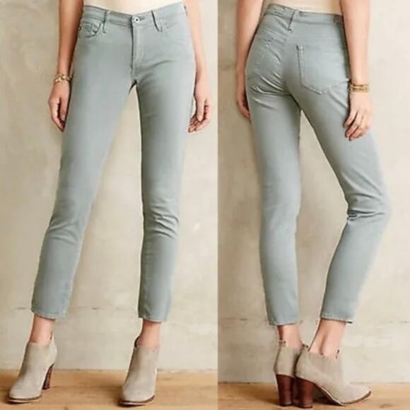 AG Adriano Goldschmied Chino Women sz.‎ 26R Sage Green Stevie Ankle Preppy Jeans - Picture 11 of 13